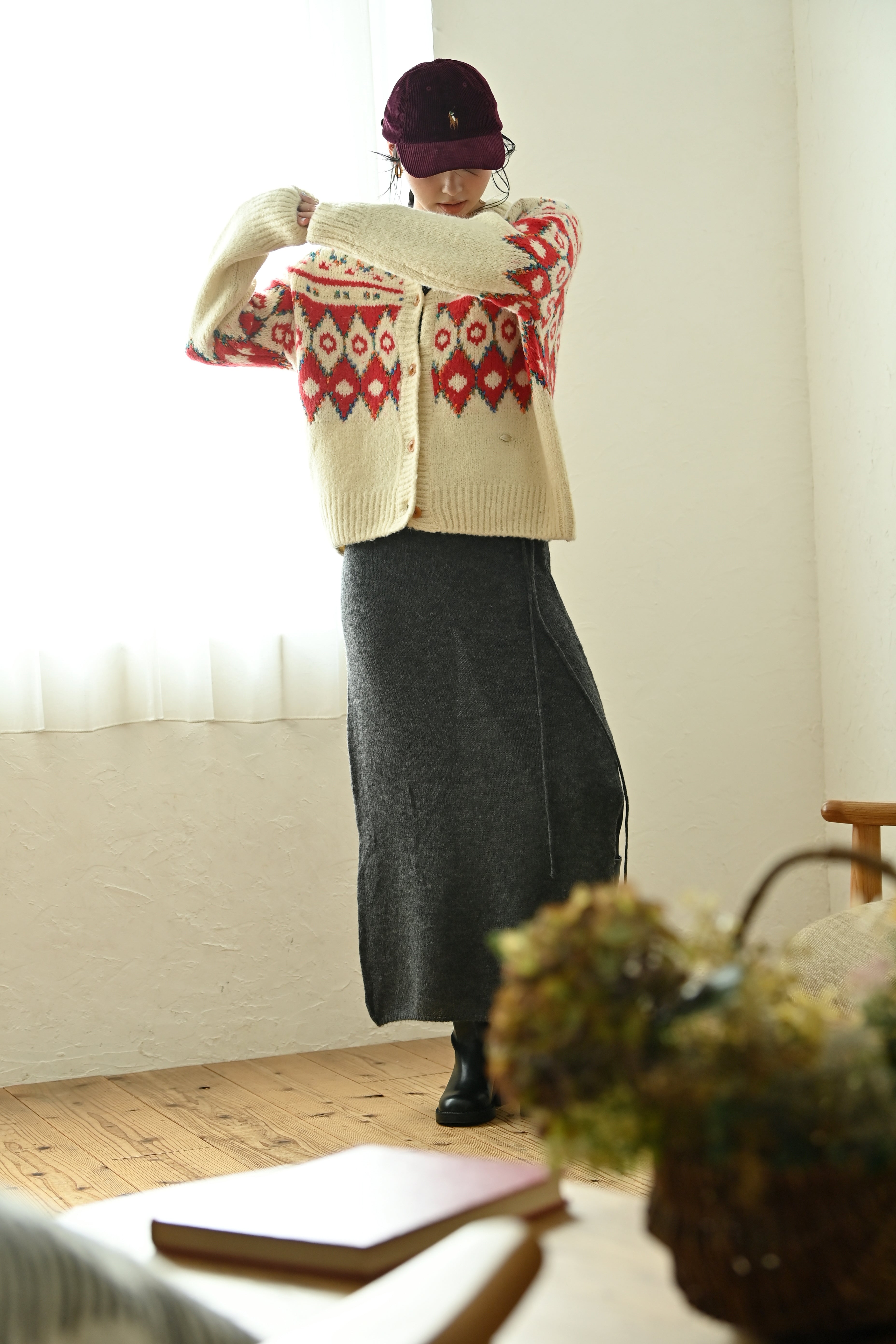 Holidayノルディックネックカーディガン