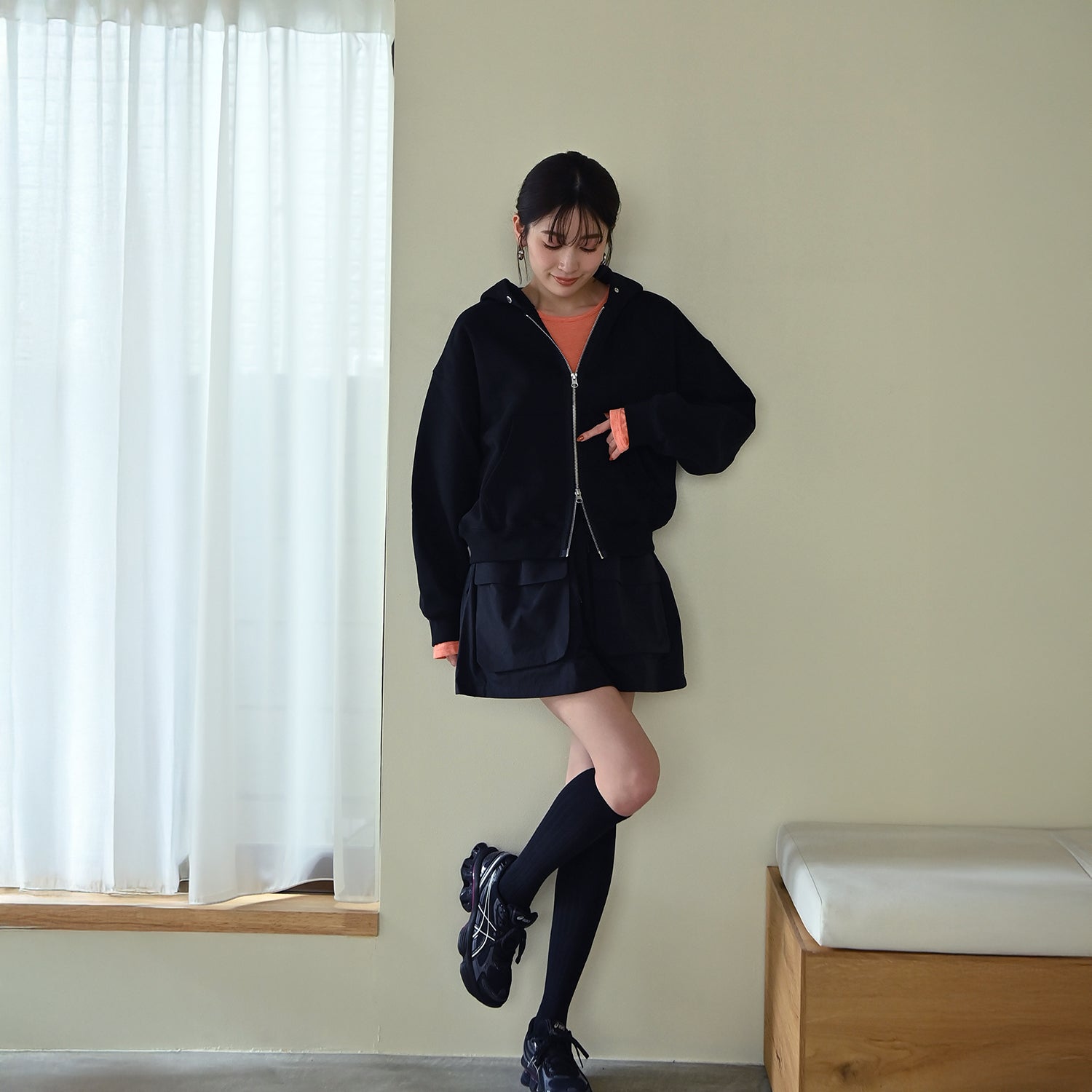 Race zip-up hoodie