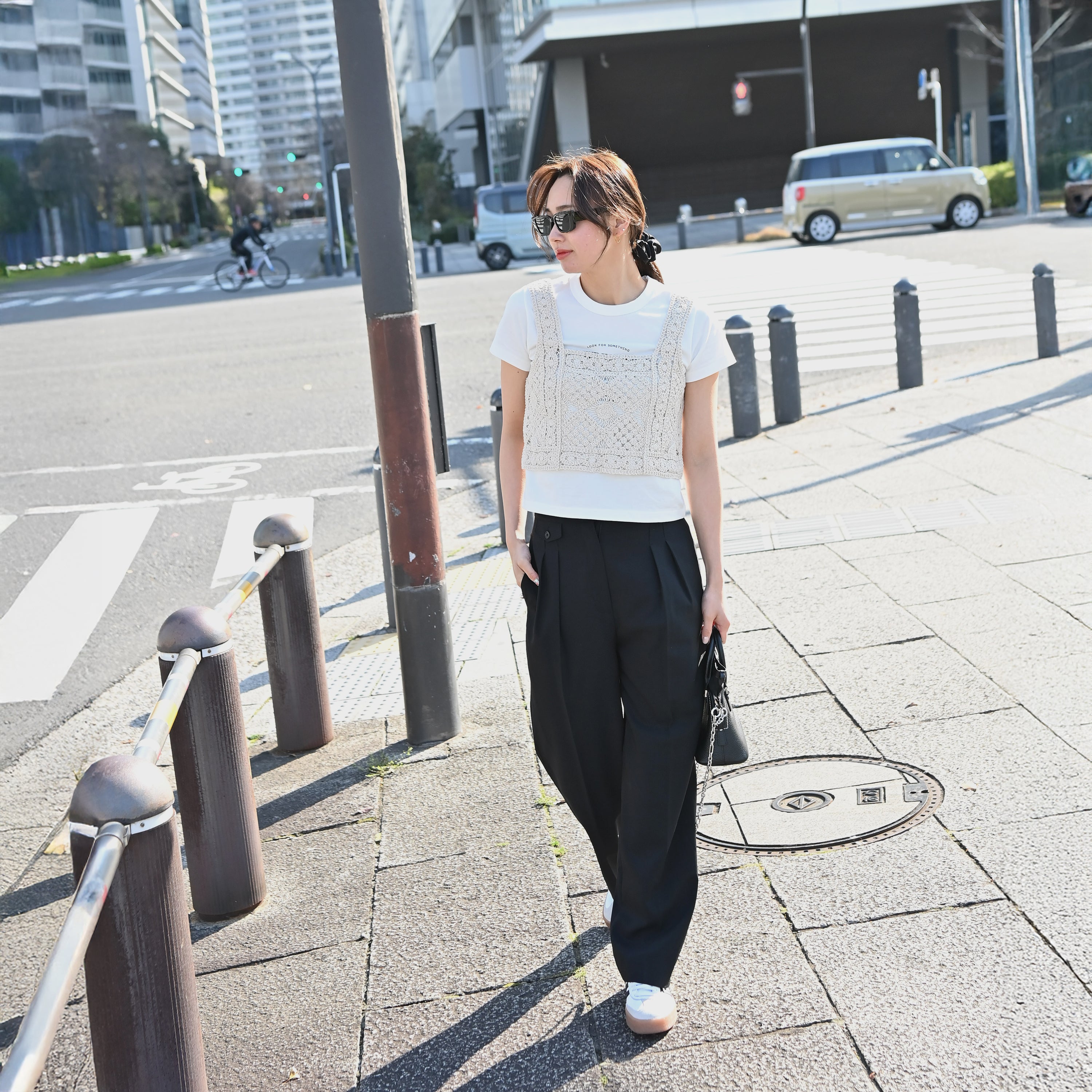 Detail Waist Straight Pants