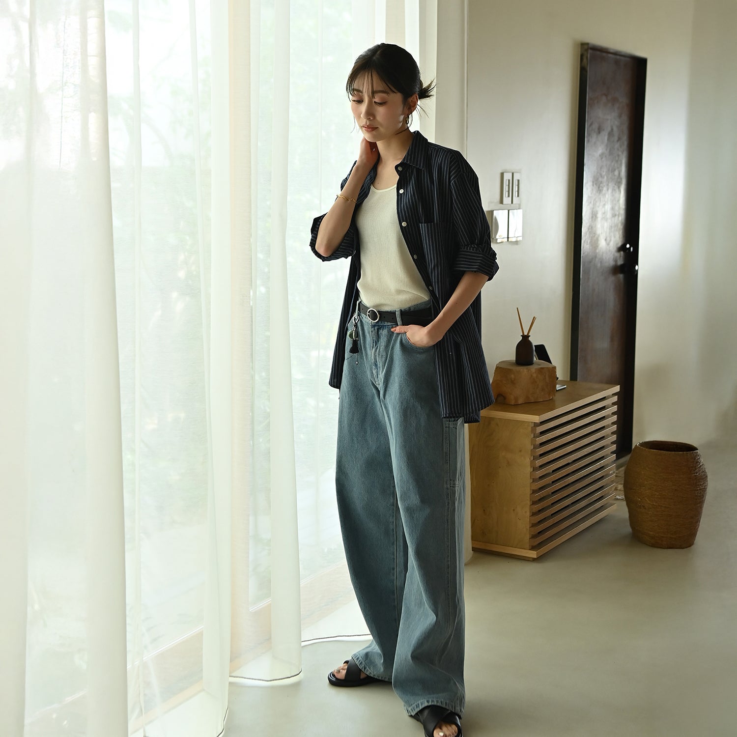 Indigo loose denim