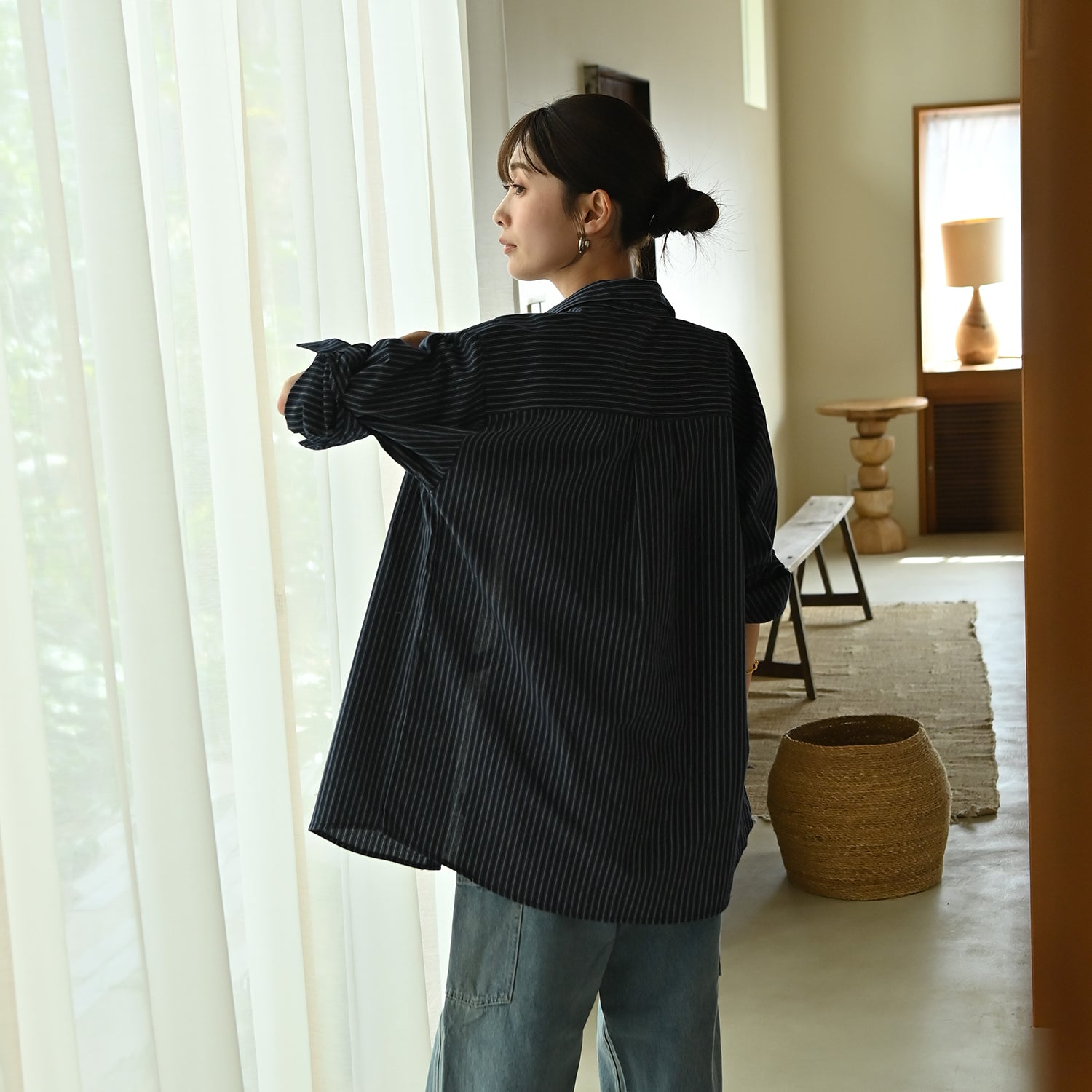 Cotton Oversized Stripe Shirts_#1