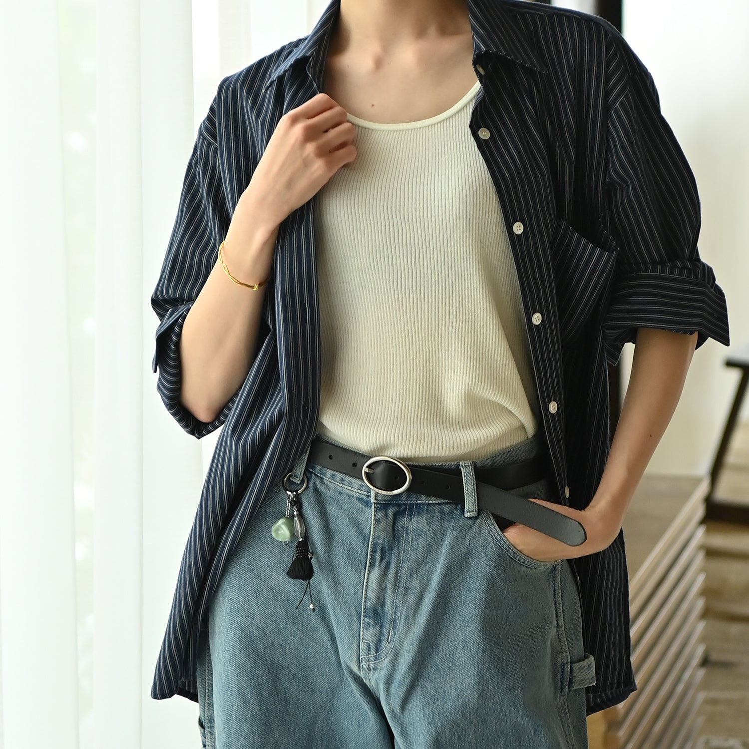 Henry-Neck Sleeveless