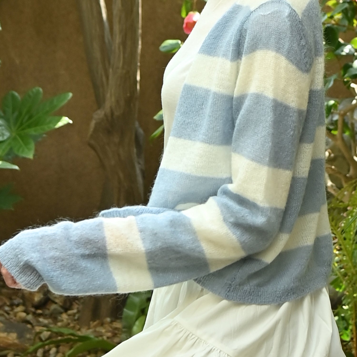 Tand Stripe  crop cardigan