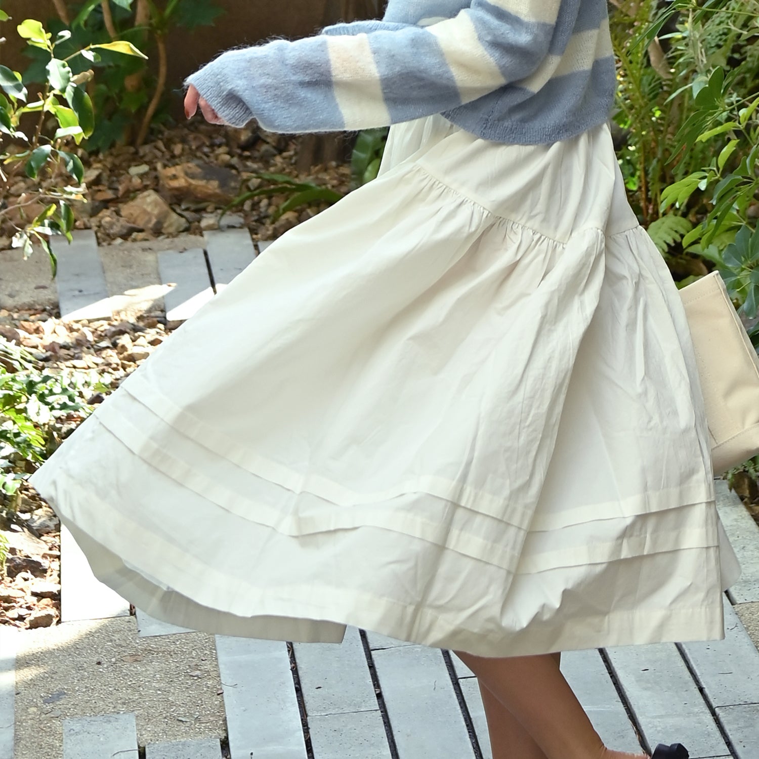 Shirring Tiered Banding Skirts