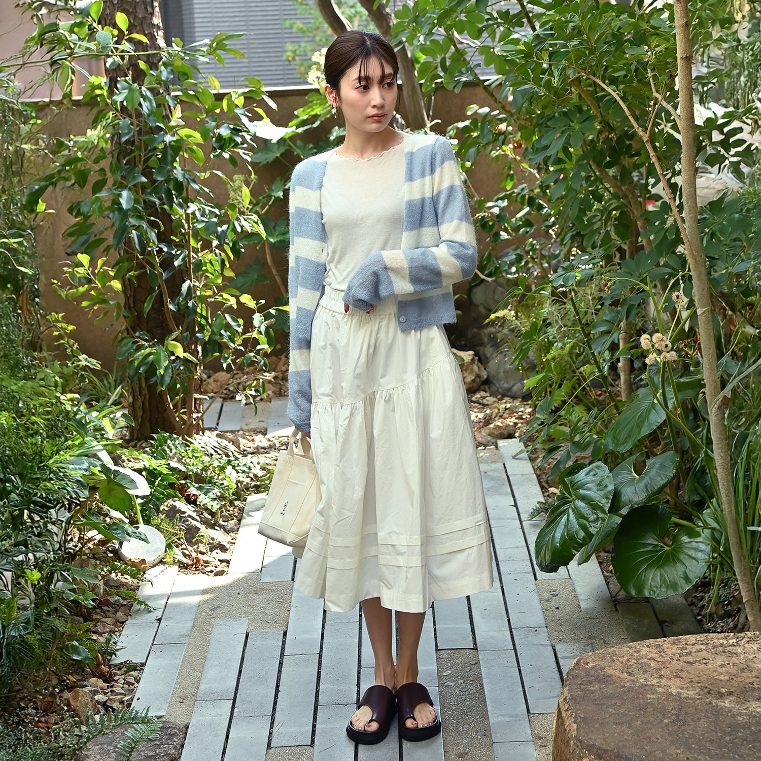 Shirring Tiered Banding Skirts