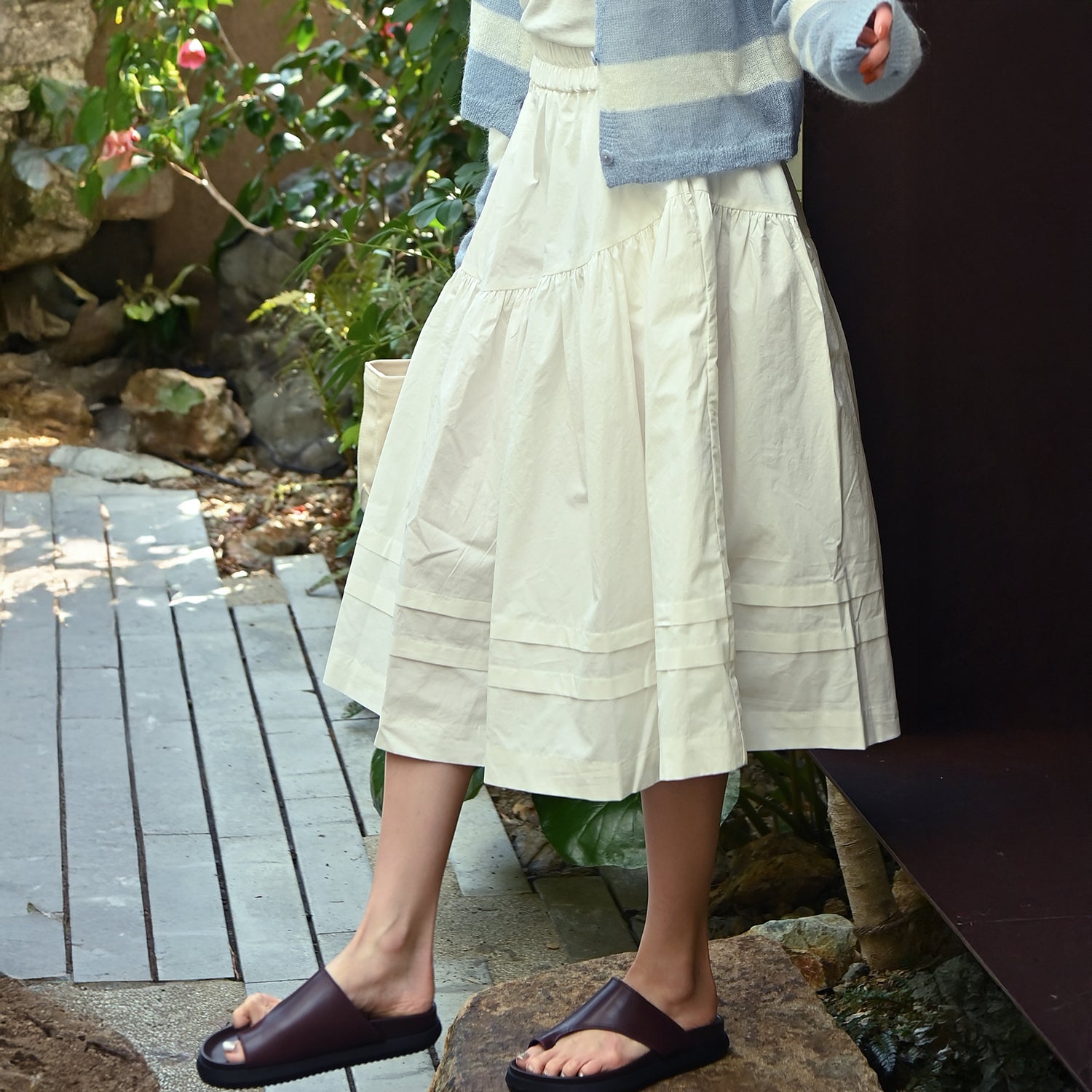 Shirring Tiered Banding Skirts