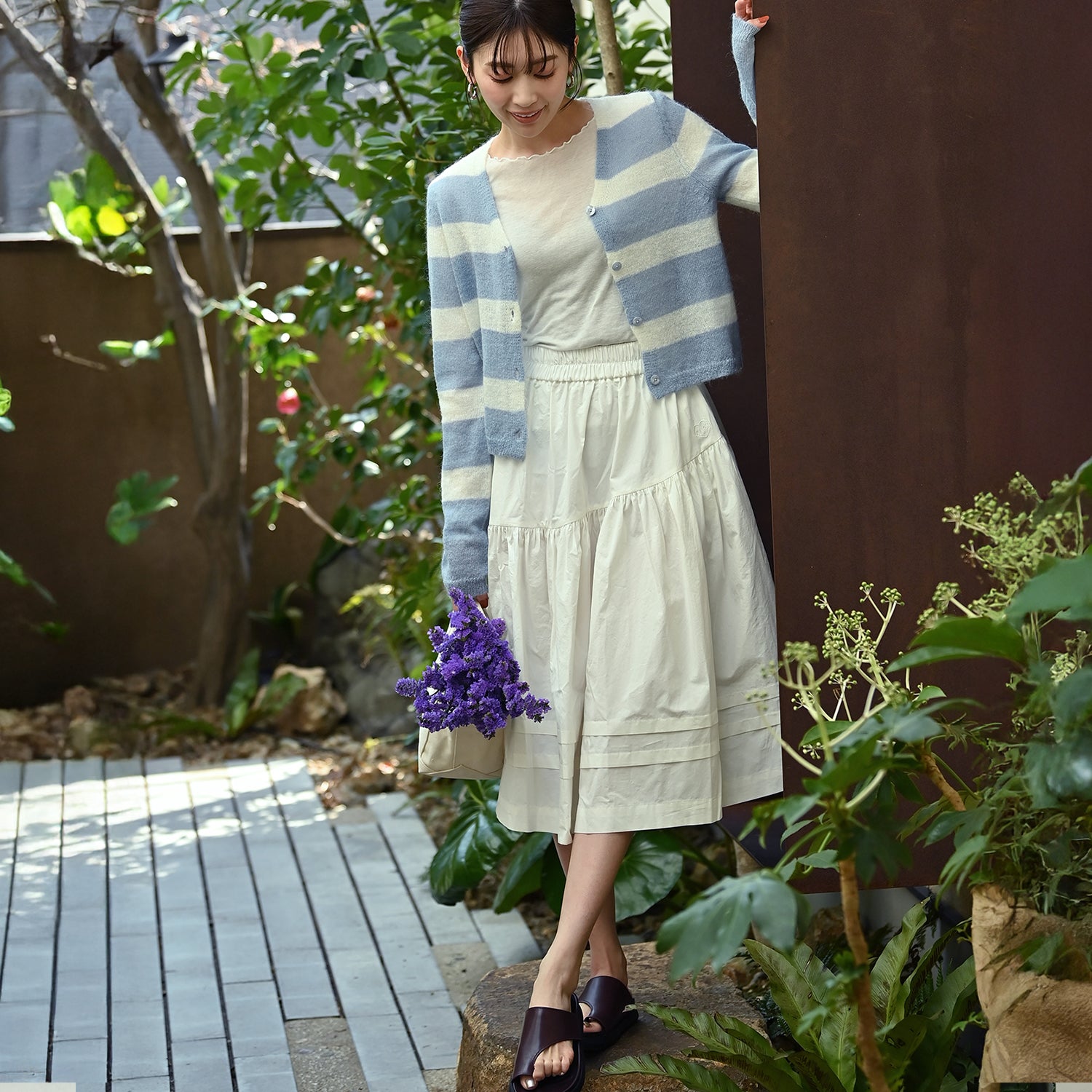 Shirring Tiered Banding Skirts