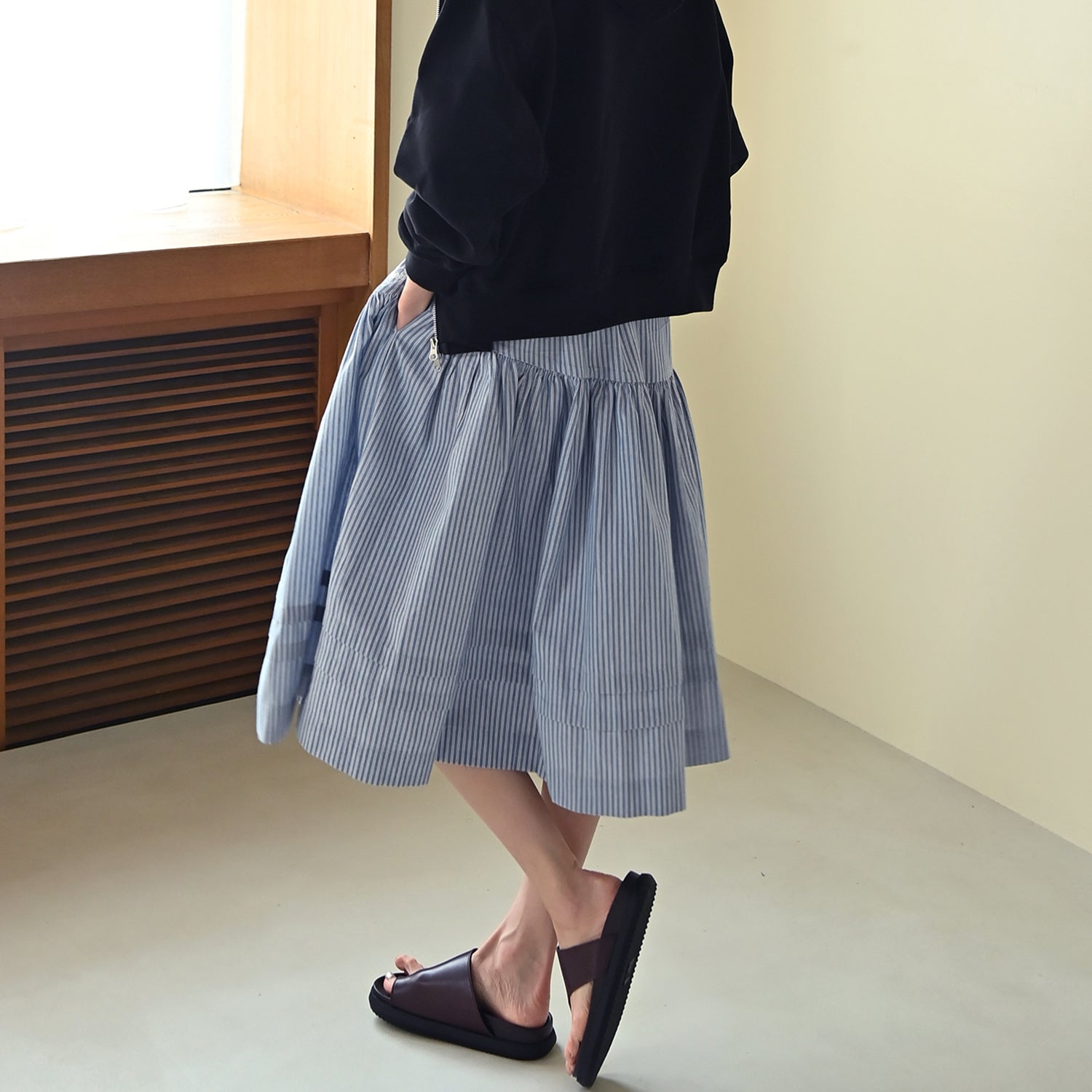 Shirring Tiered Banding Skirts