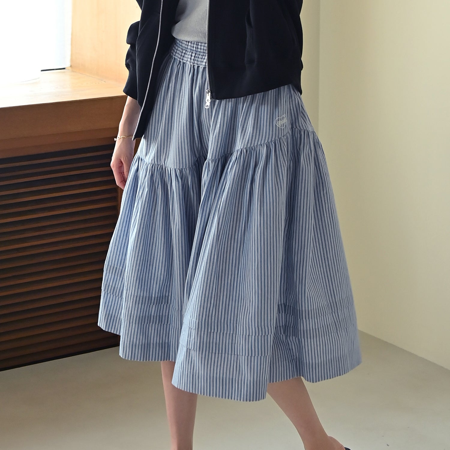 Shirring Tiered Banding Skirts