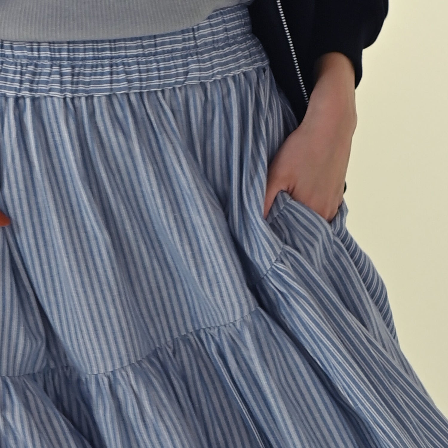 Shirring Tiered Banding Skirts