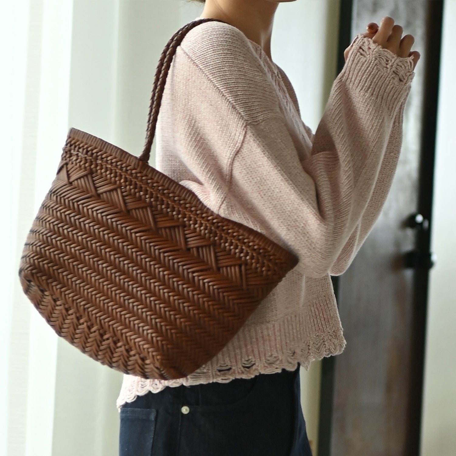 Maroon V-neck knit