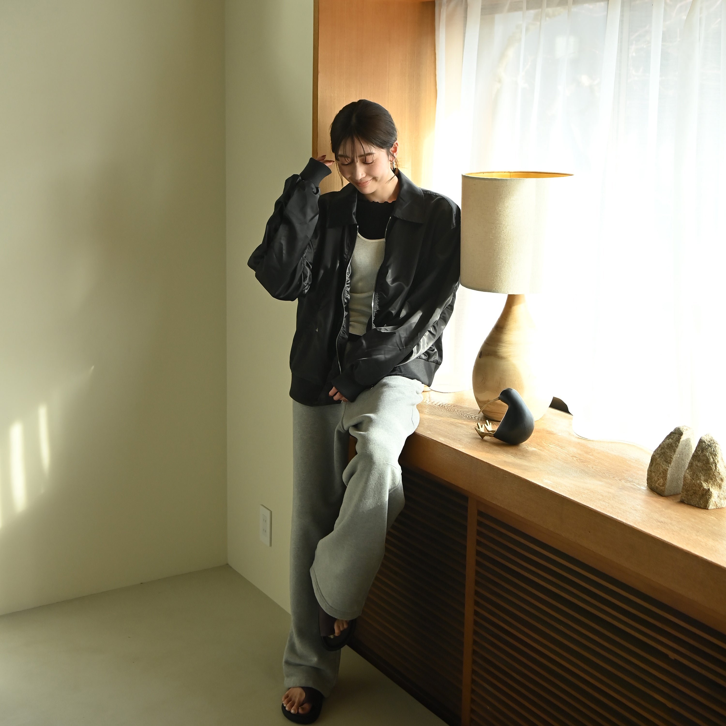 Glossy Shirring M1 Jacket