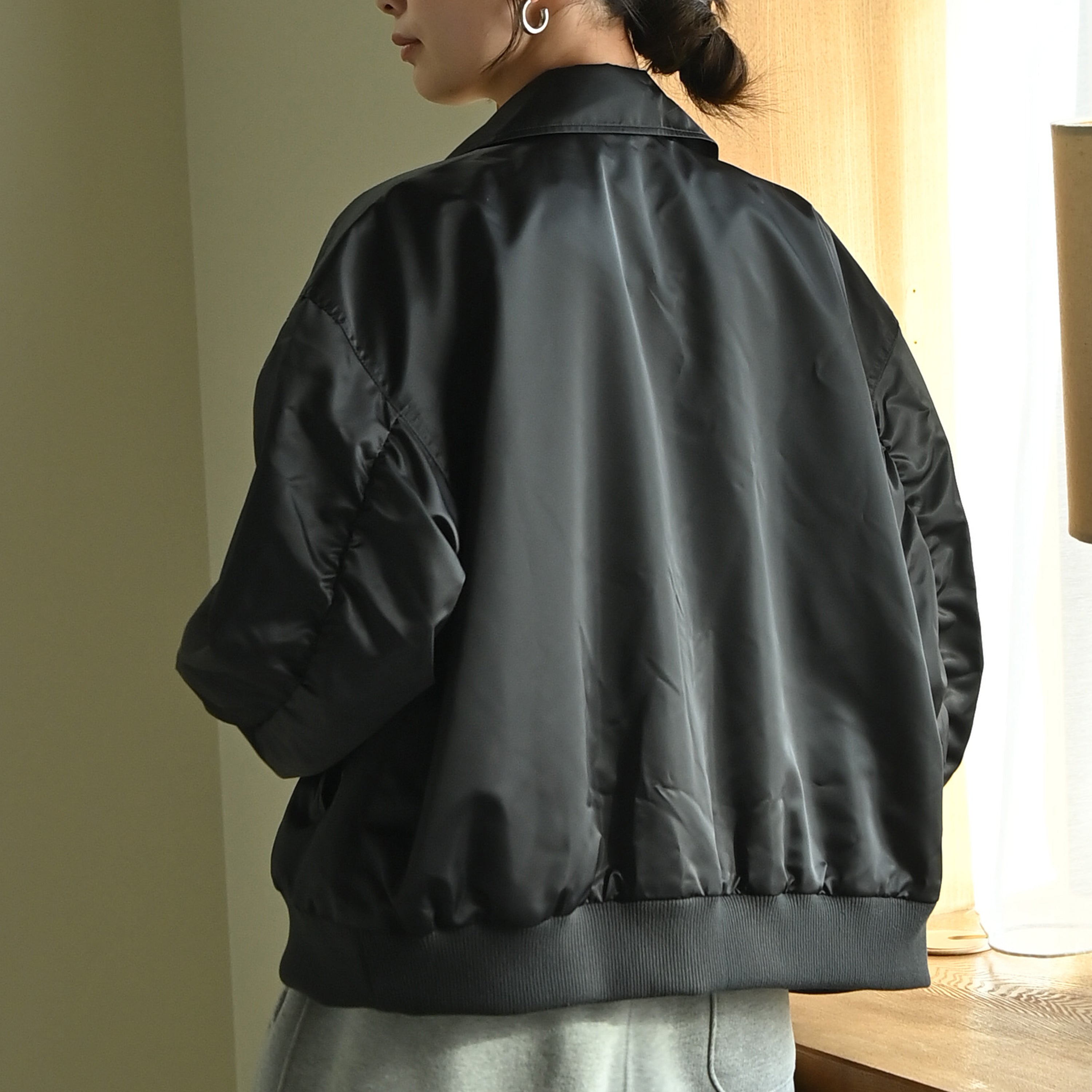Glossy Shirring M1 Jacket