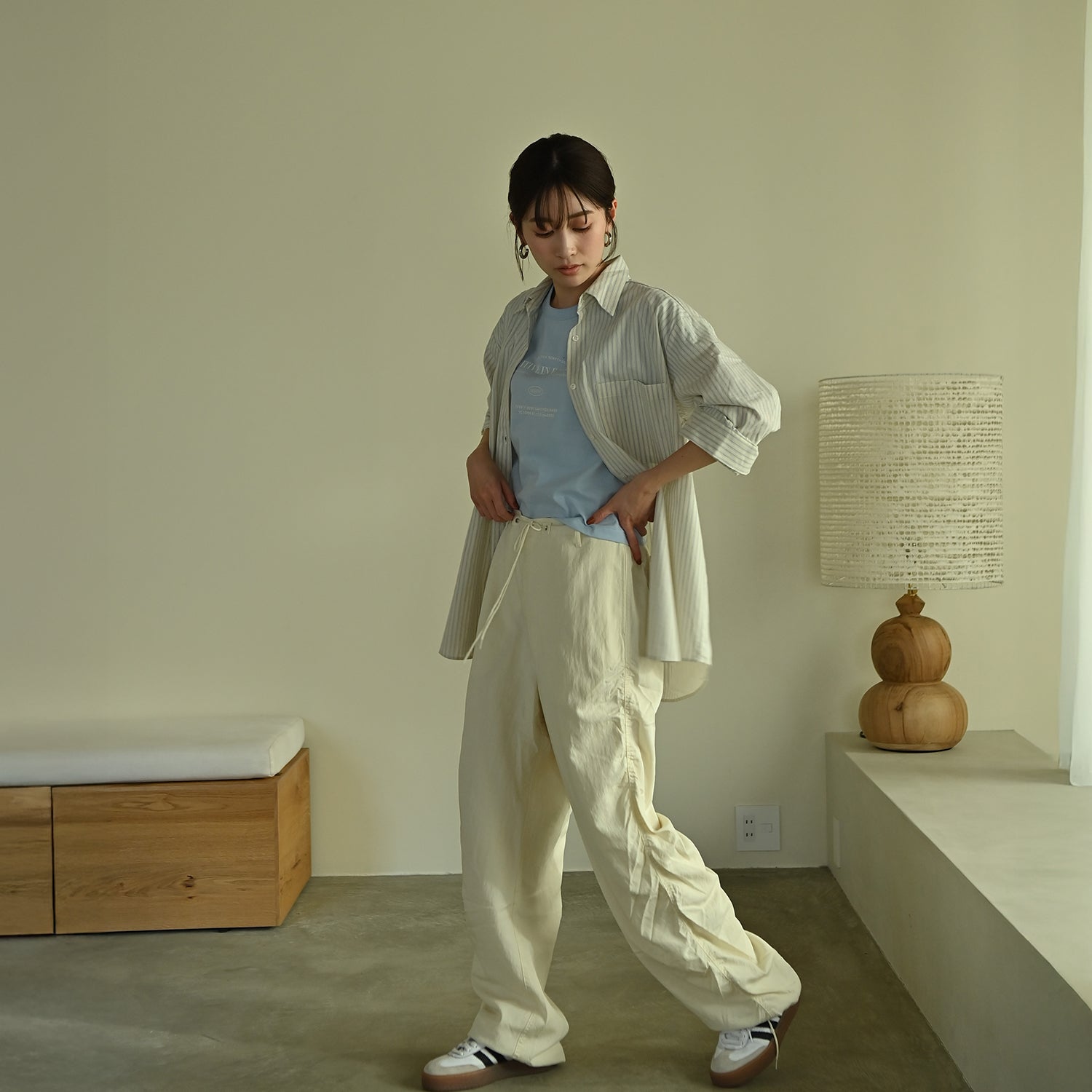 Cotton Oversized Stripe Shirts_#1