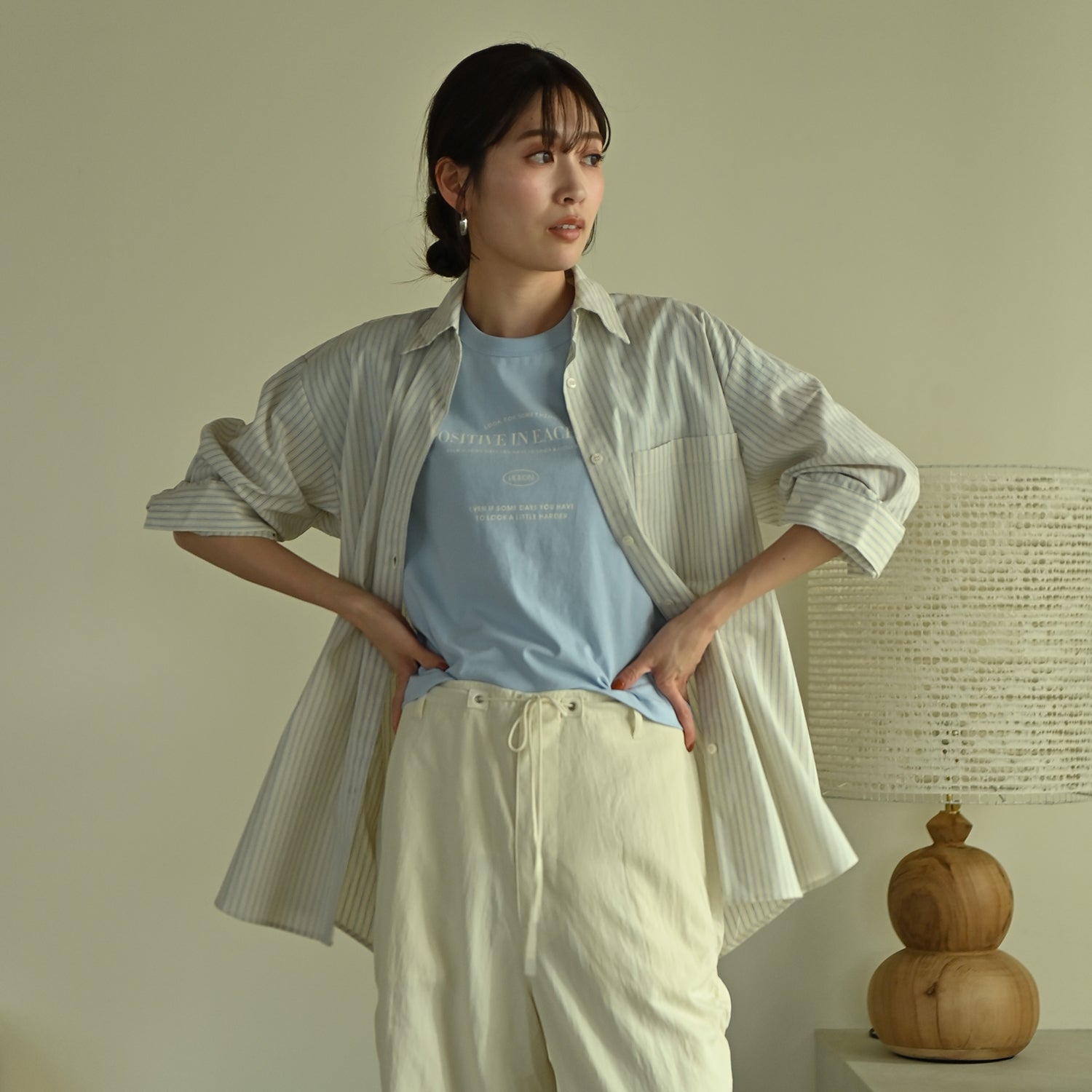 Cotton Oversized Stripe Shirts_#1