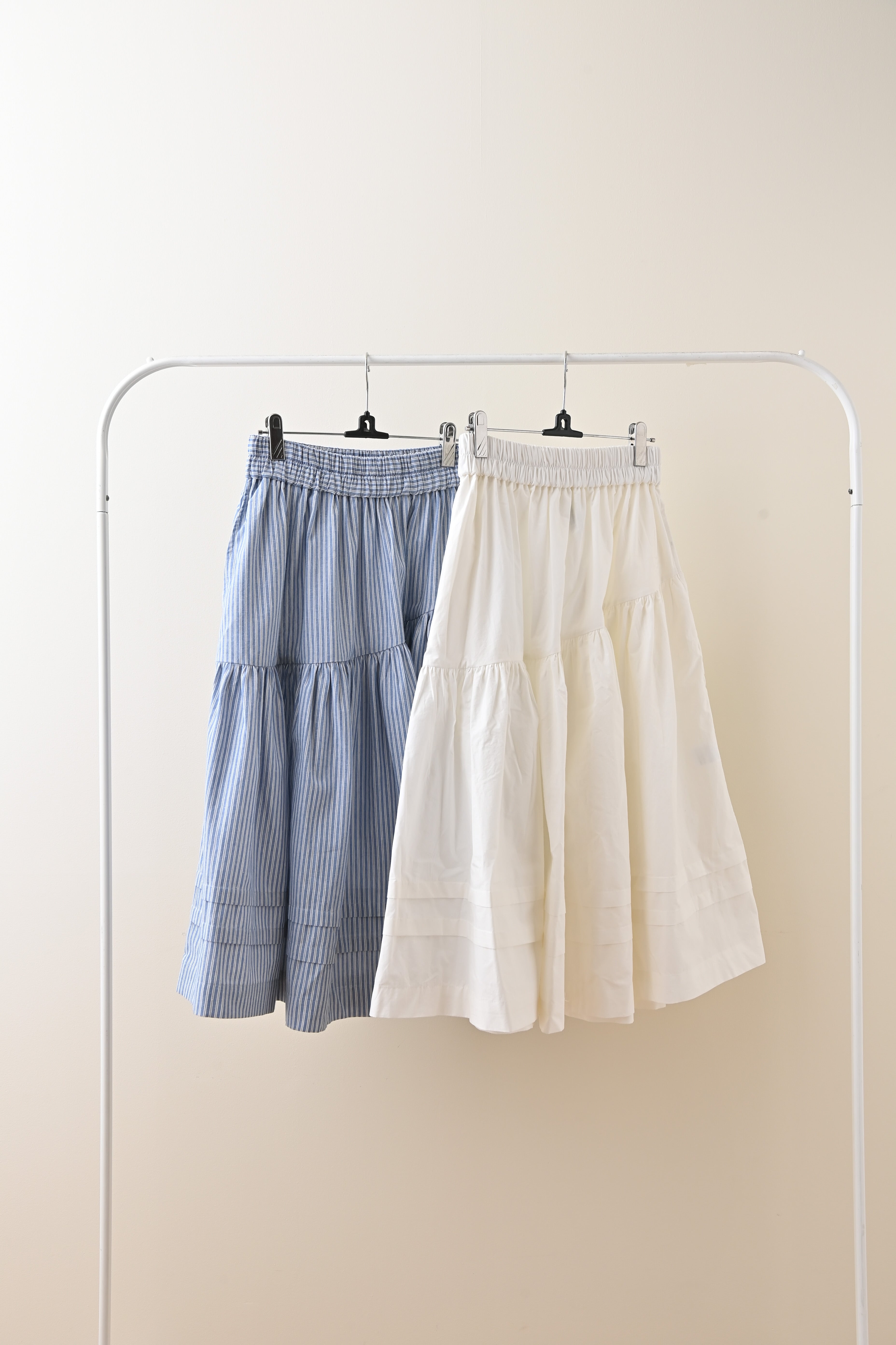 Shirring Tiered Banding Skirts
